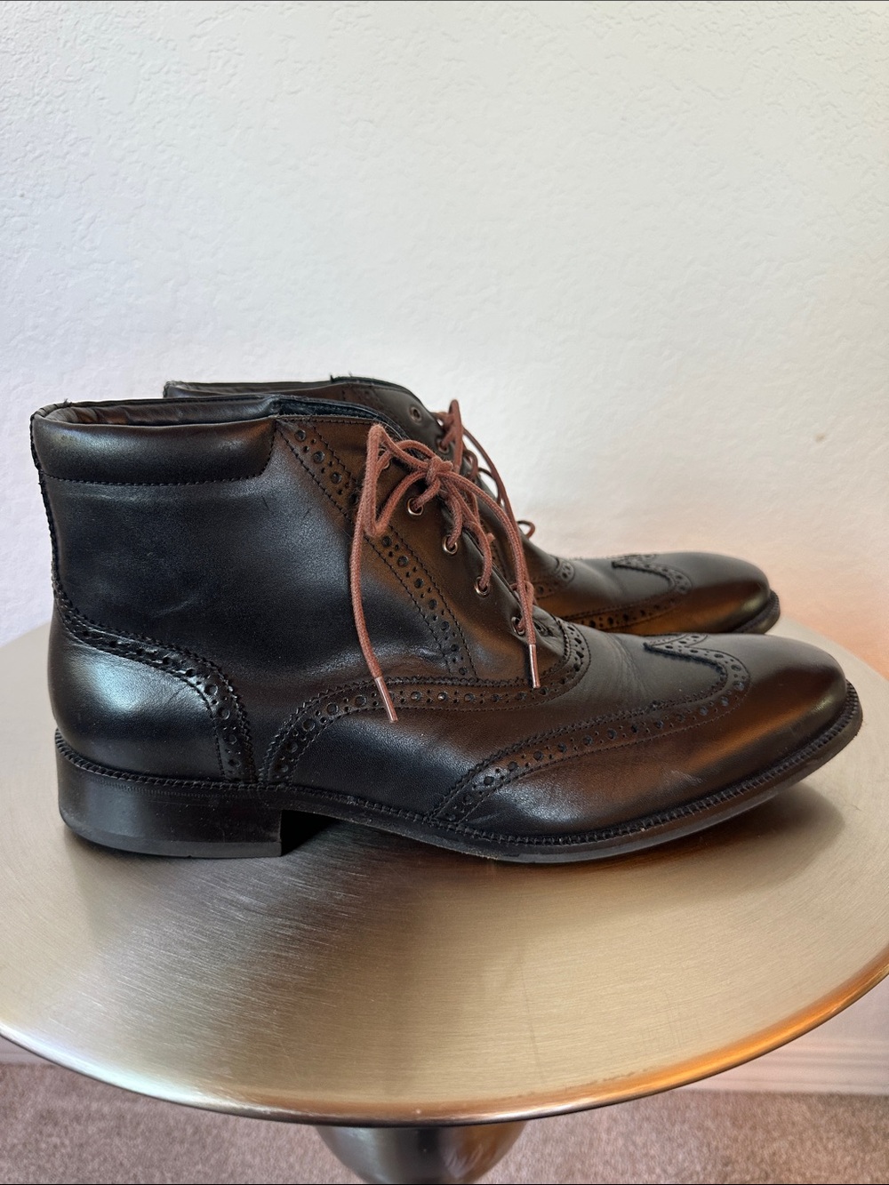 Cole Haan Men's Black Leather Wingtip Chukka Boots Sz 11 - Picture 3 of 8